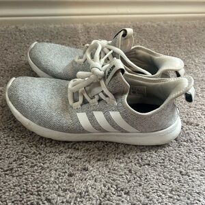 Adidas Kids Gray and White Sneakers